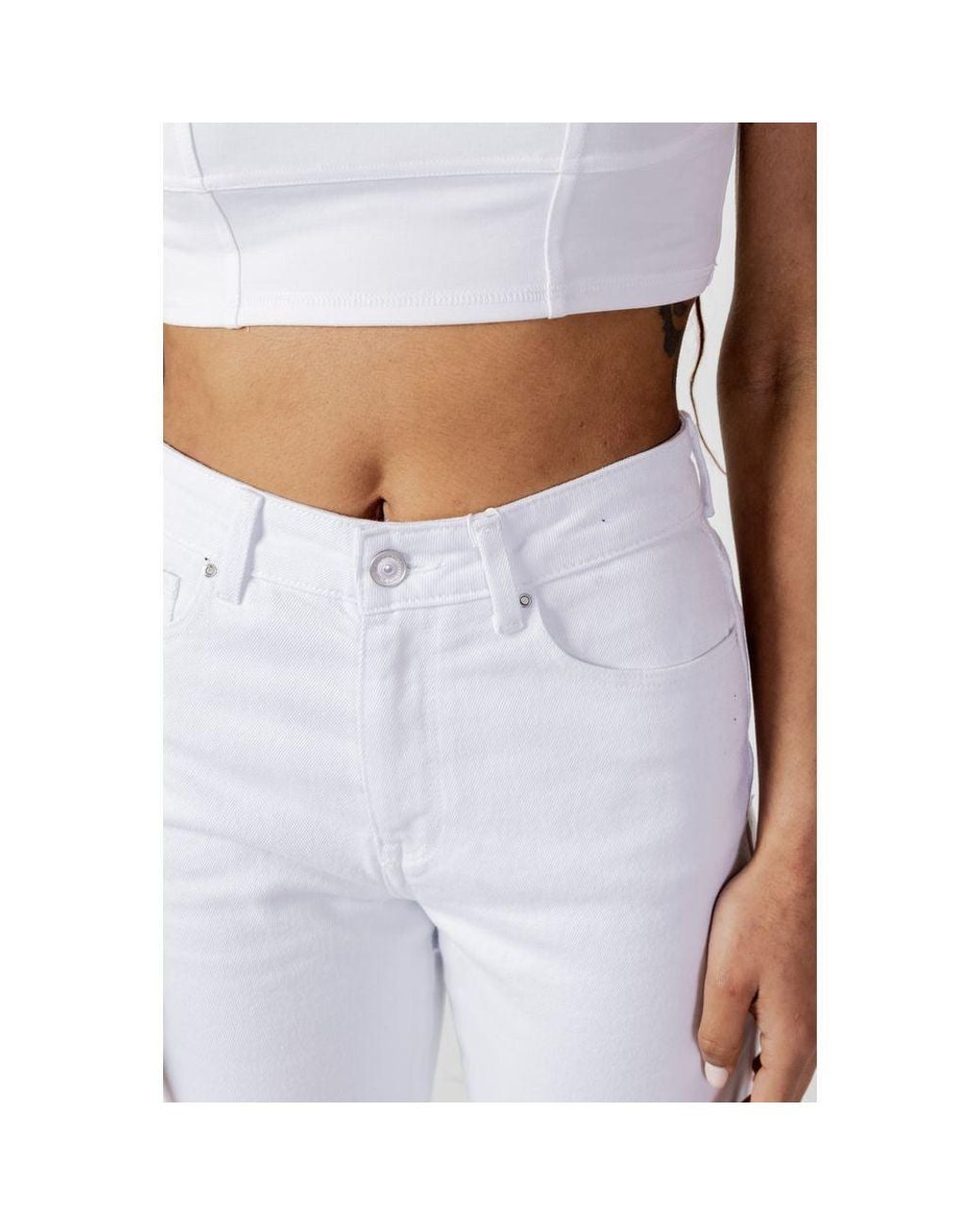 ONLY White Cotton Jeans & Pant