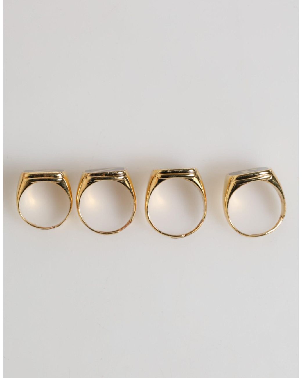 Dolce & Gabbana Natural Tone Brass Jazz Letter Set 4 Pieces Adjustable Ring for men