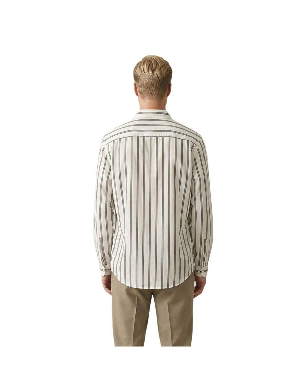 Gianni Lupo Gray White Cotton Pattern Shirt for men