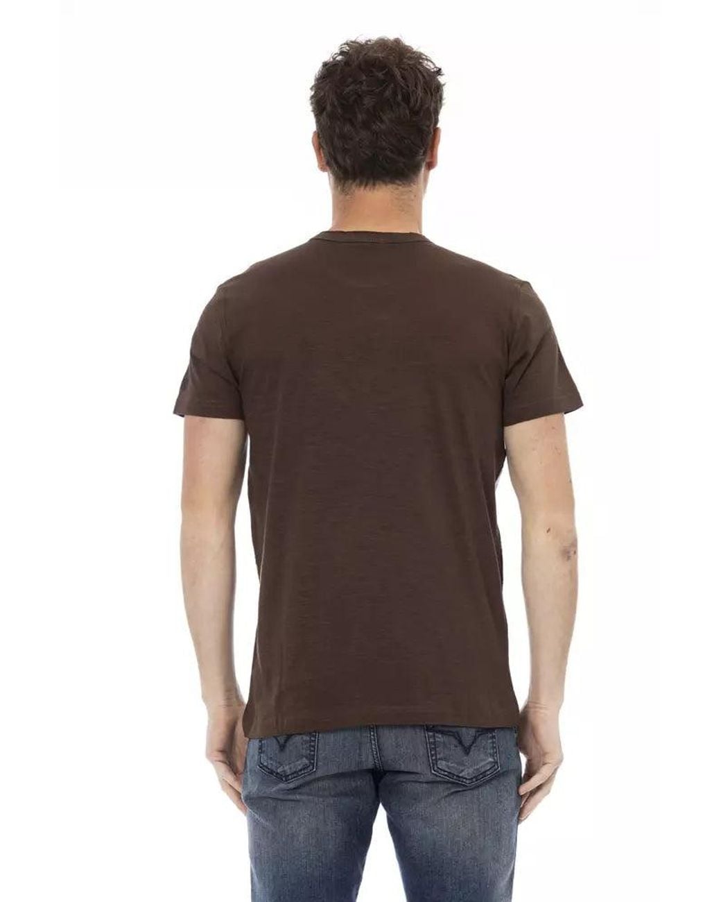 TRUSSARDI ACTION Black Brown Cotton Men T for men