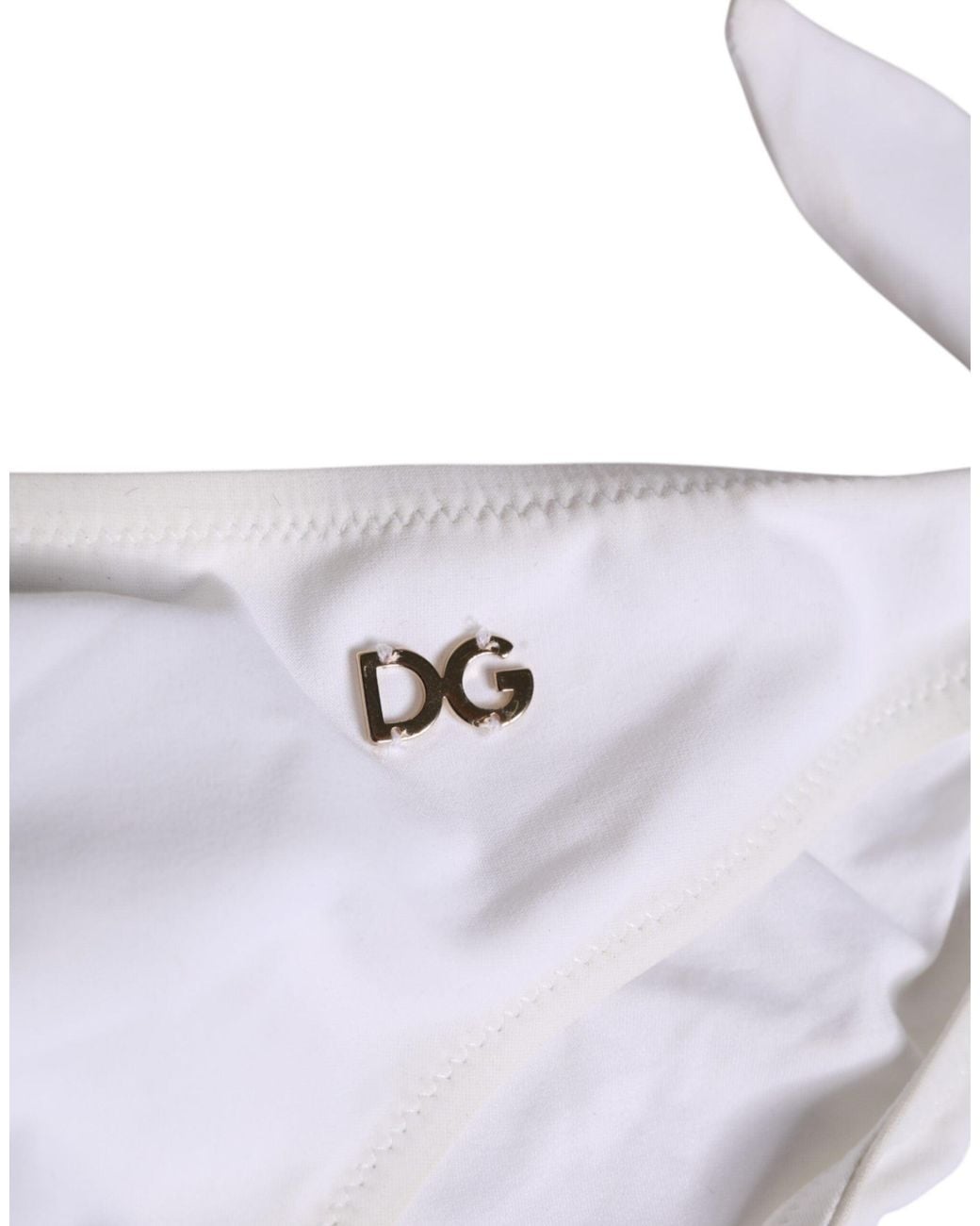 Dolce & Gabbana White Side Tie Logo Bikini Bottom Underwear Polyamide Clothing