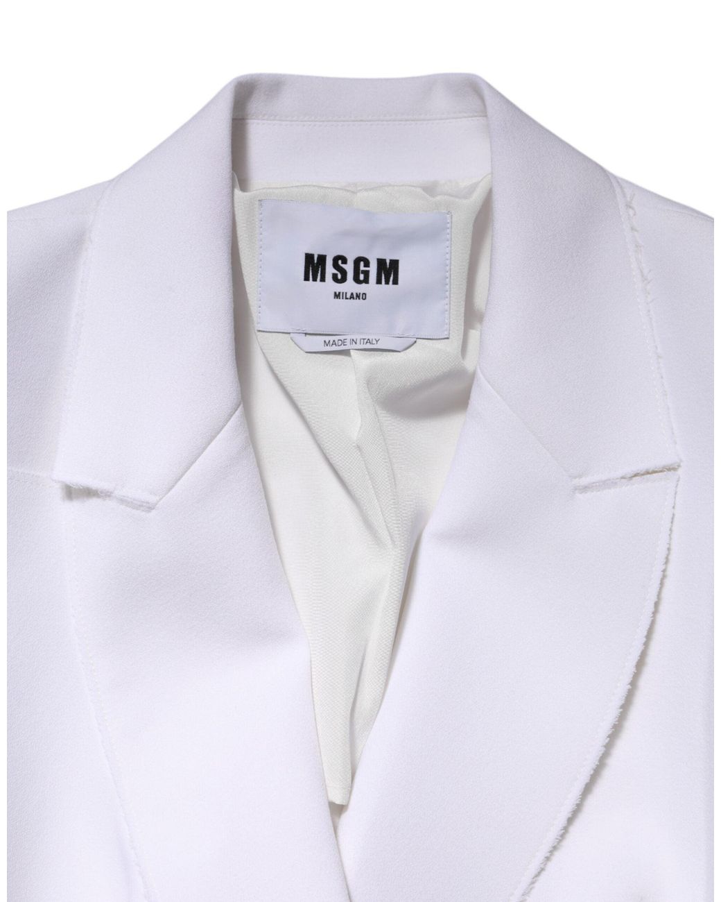 MSGM Gray White Polyester Long Sleeves Ruffled Wrap Jacket for men
