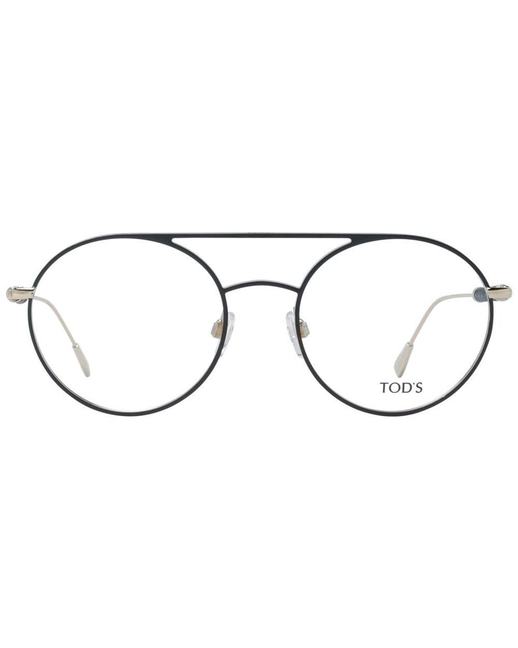 Tod's Metallic Black Metal Glasses (frames) for men