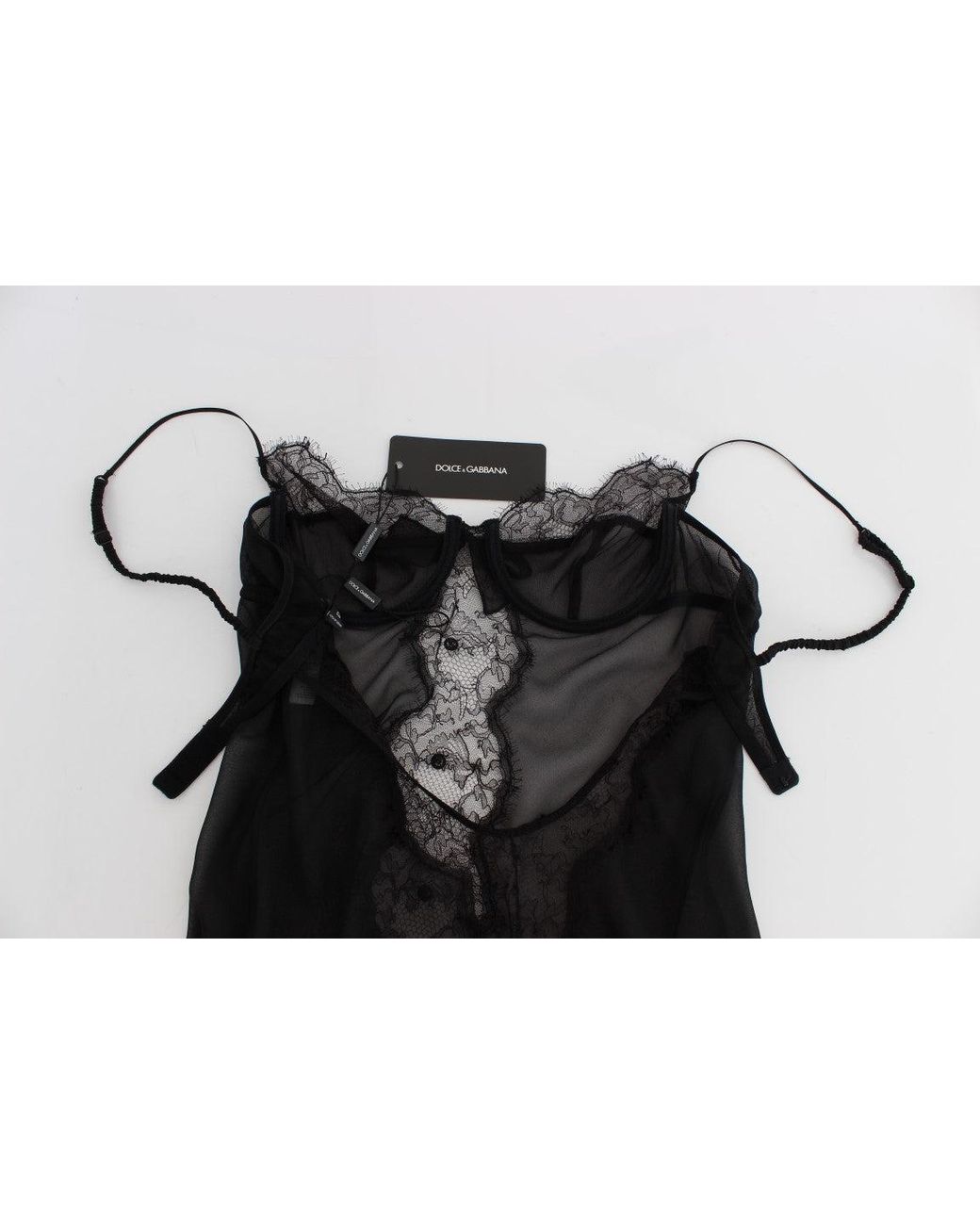 Dolce & Gabbana Silk Lace Babydoll Top Black Sig30084