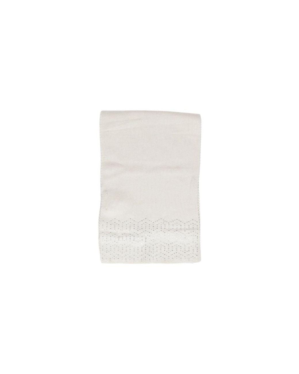 Pieces White Beige Polyester Scarf