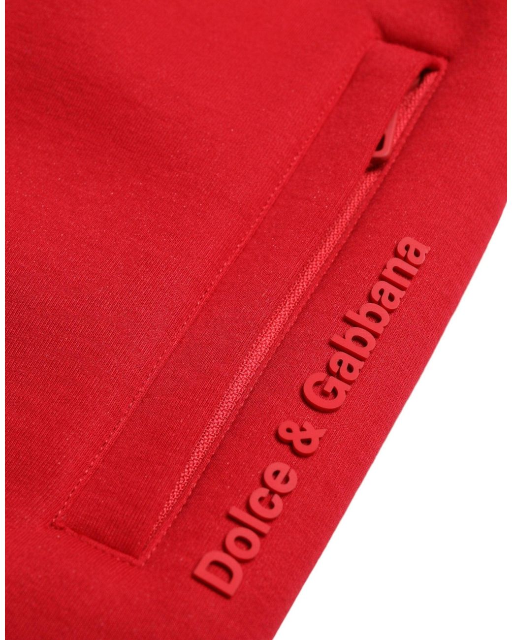 Dolce & Gabbana Red Cotton Blend Skinny Jogger Pants for men