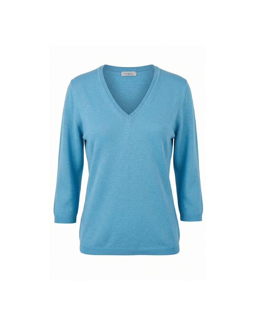 Malo Blue Silk Sweater
