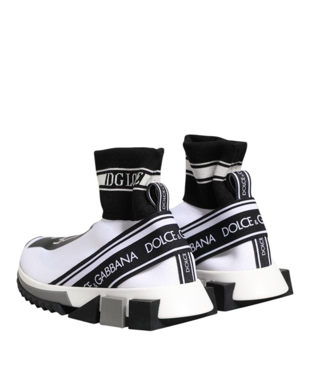 Dolce & Gabbana White Sock Sneaker Logo Detail