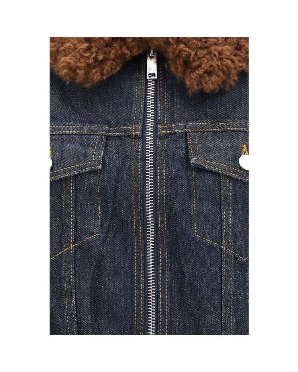 Ganni Blue Denim Bomber Jacket