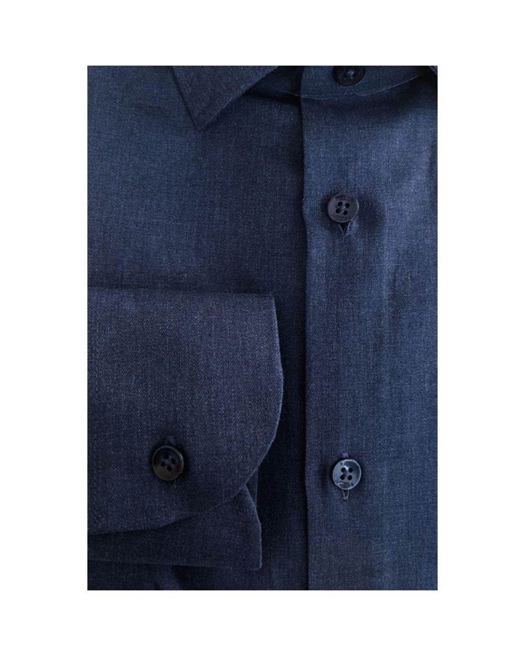Baldinini Blue Cotton Men Shirt for men