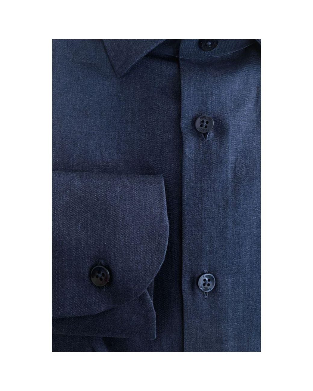 Baldinini Blue Cotton Shirt for men