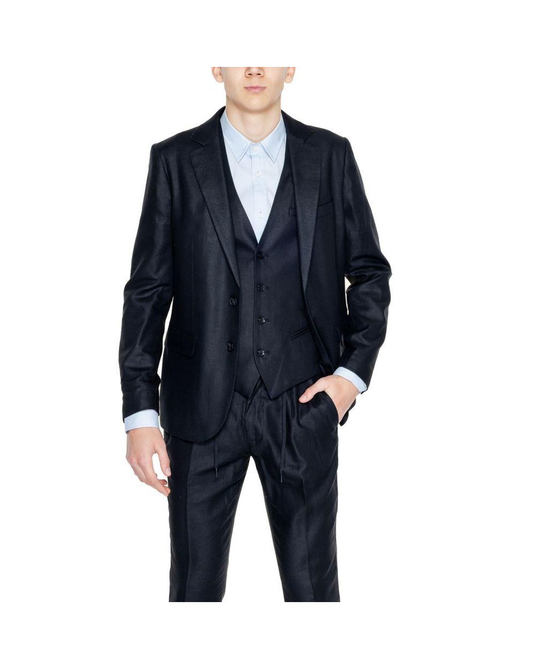 Antony Morato Blue Linen Suit for men
