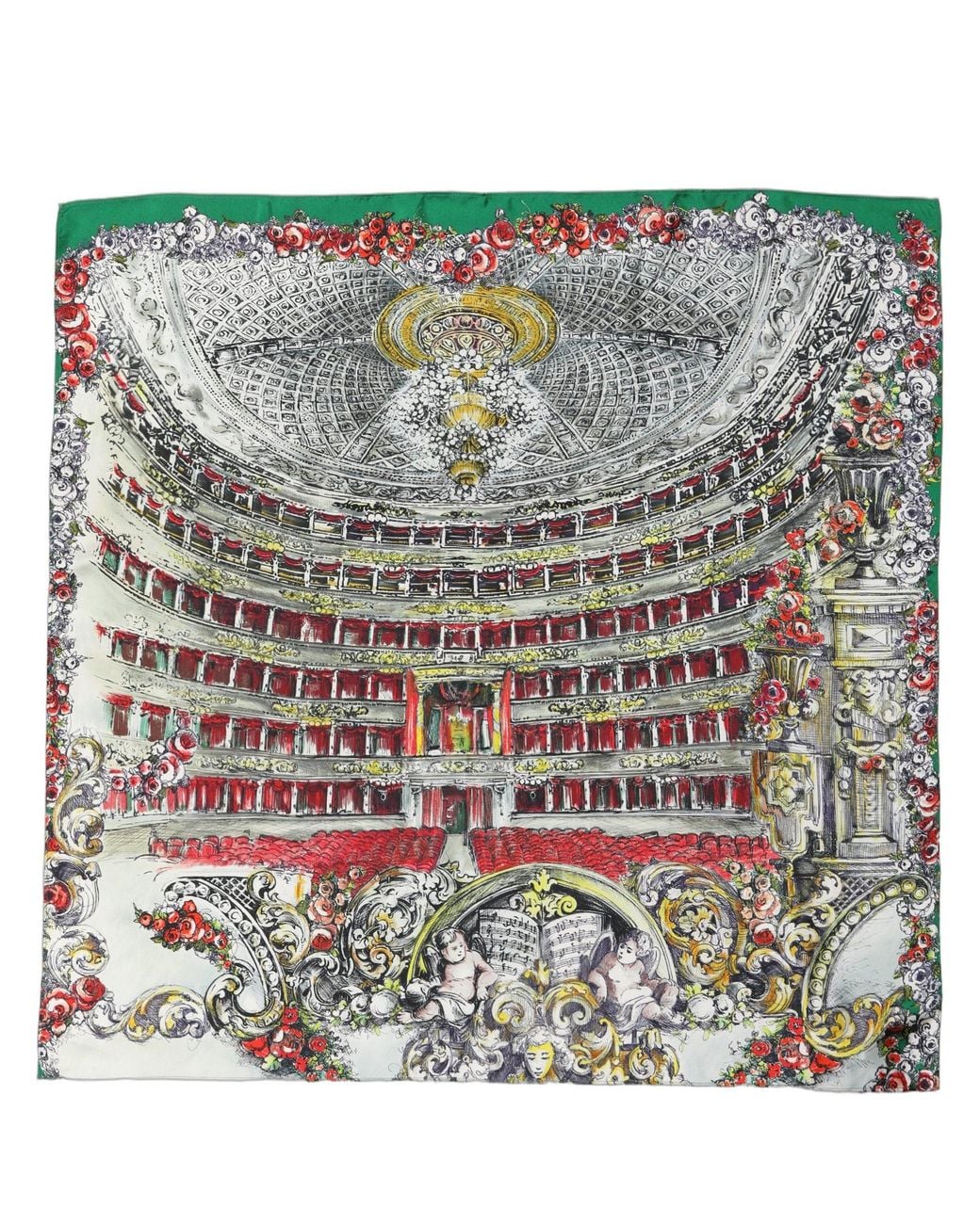 Dolce & Gabbana Metallic Multicolor Silk Printed Square Foulard Scarf