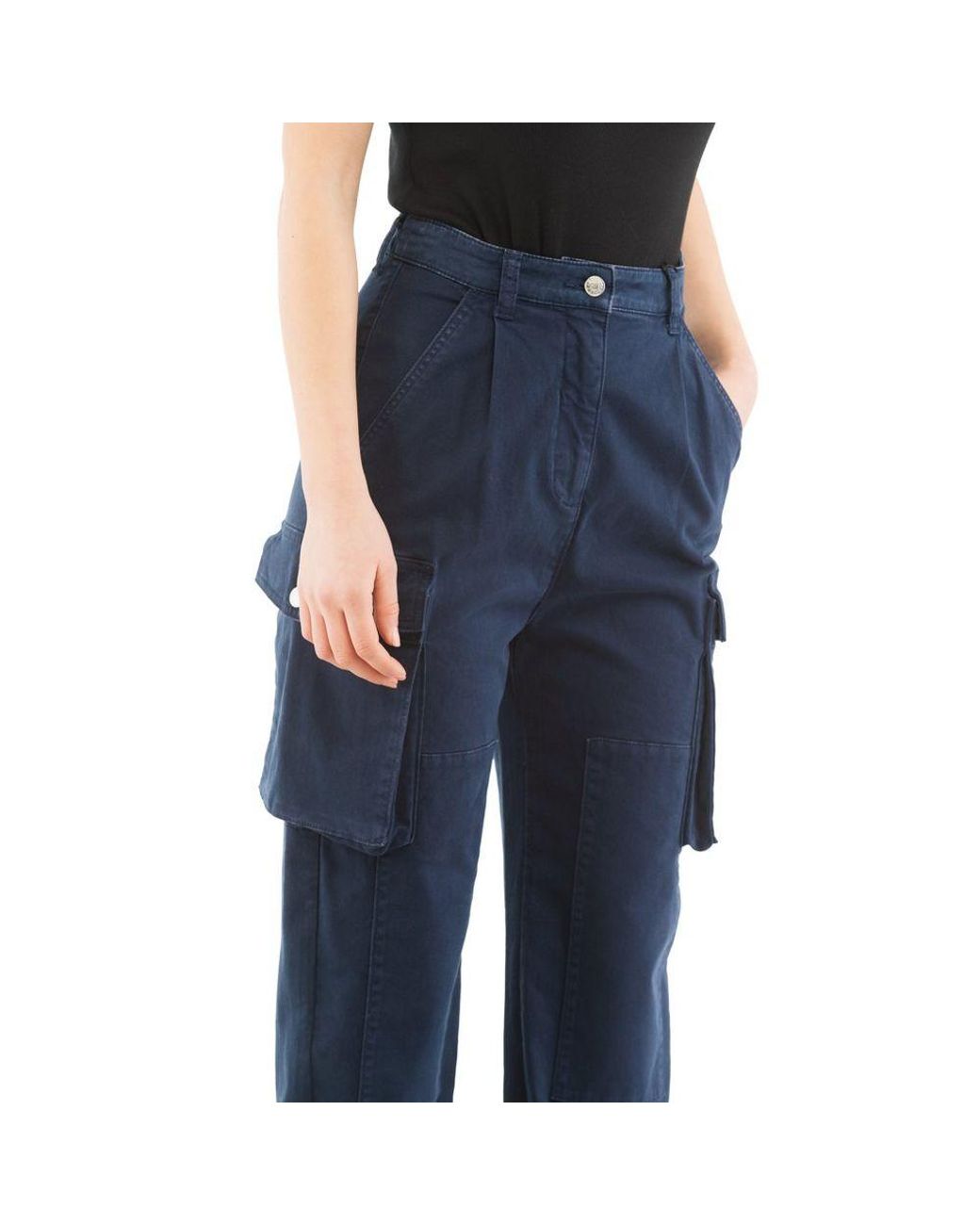 Moschino Blue Cotton Cargo Pants