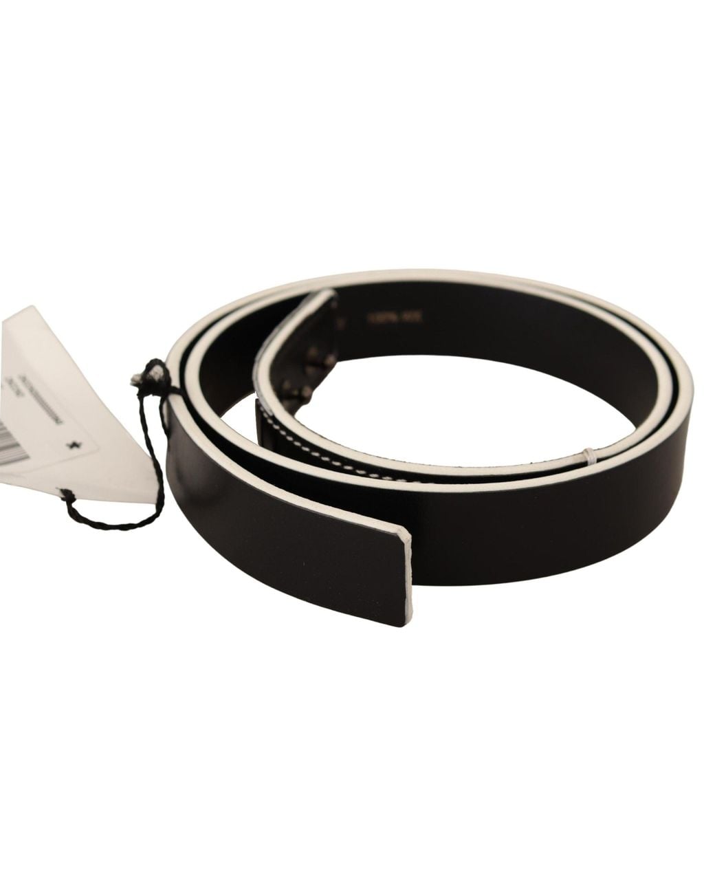 CoSTUME NATIONAL Black White Leather Fashion Waist Belt