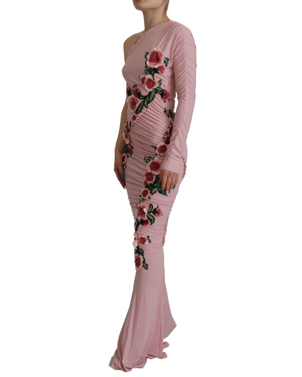 Dolce & Gabbana Red Elegant One Shoulder Bodycon Dress