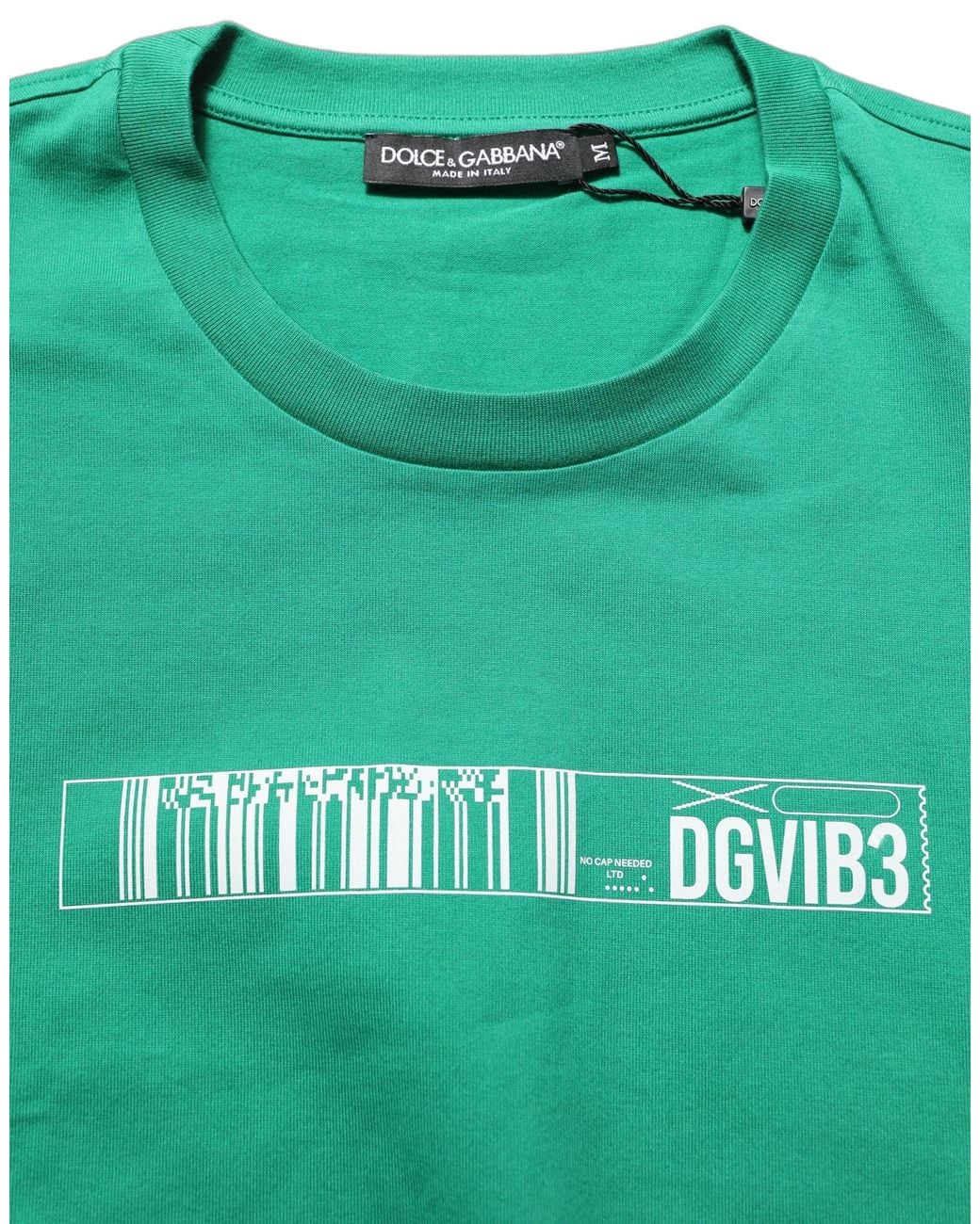 Dolce & Gabbana Green Cotton Dgvib3 Print Crew Neck T for men