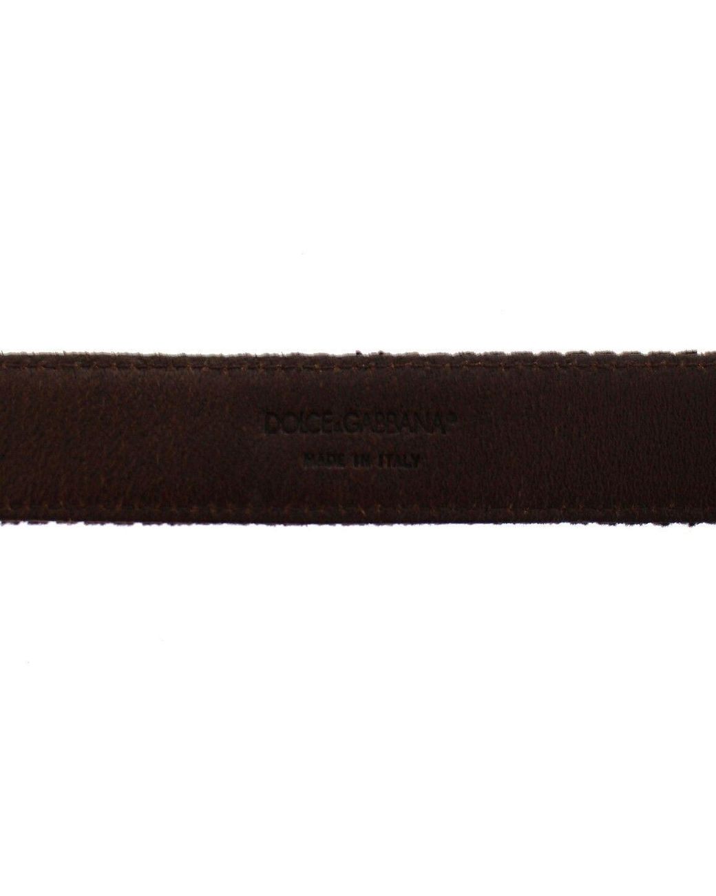 Dolce & Gabbana Black Dolce Gabbana Brown Leather Logo Cintura Gürtel Belt for men