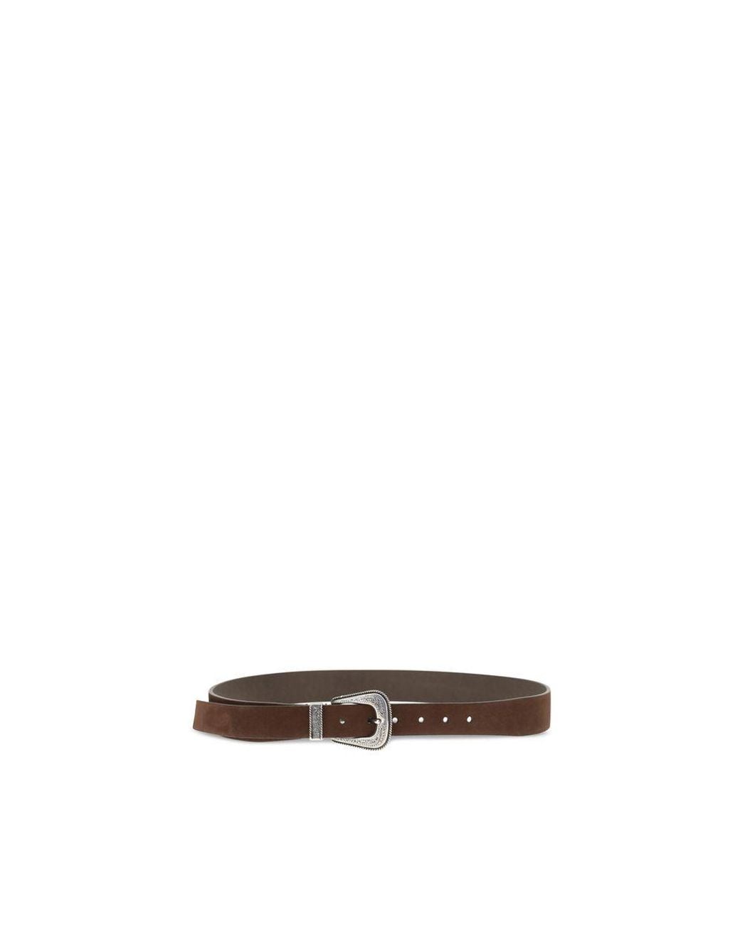 Brunello Cucinelli Brown Suede Leather Regular Belt for men
