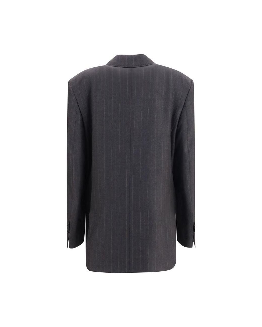 AMI Black Gray Wool Oves Aries Blazer