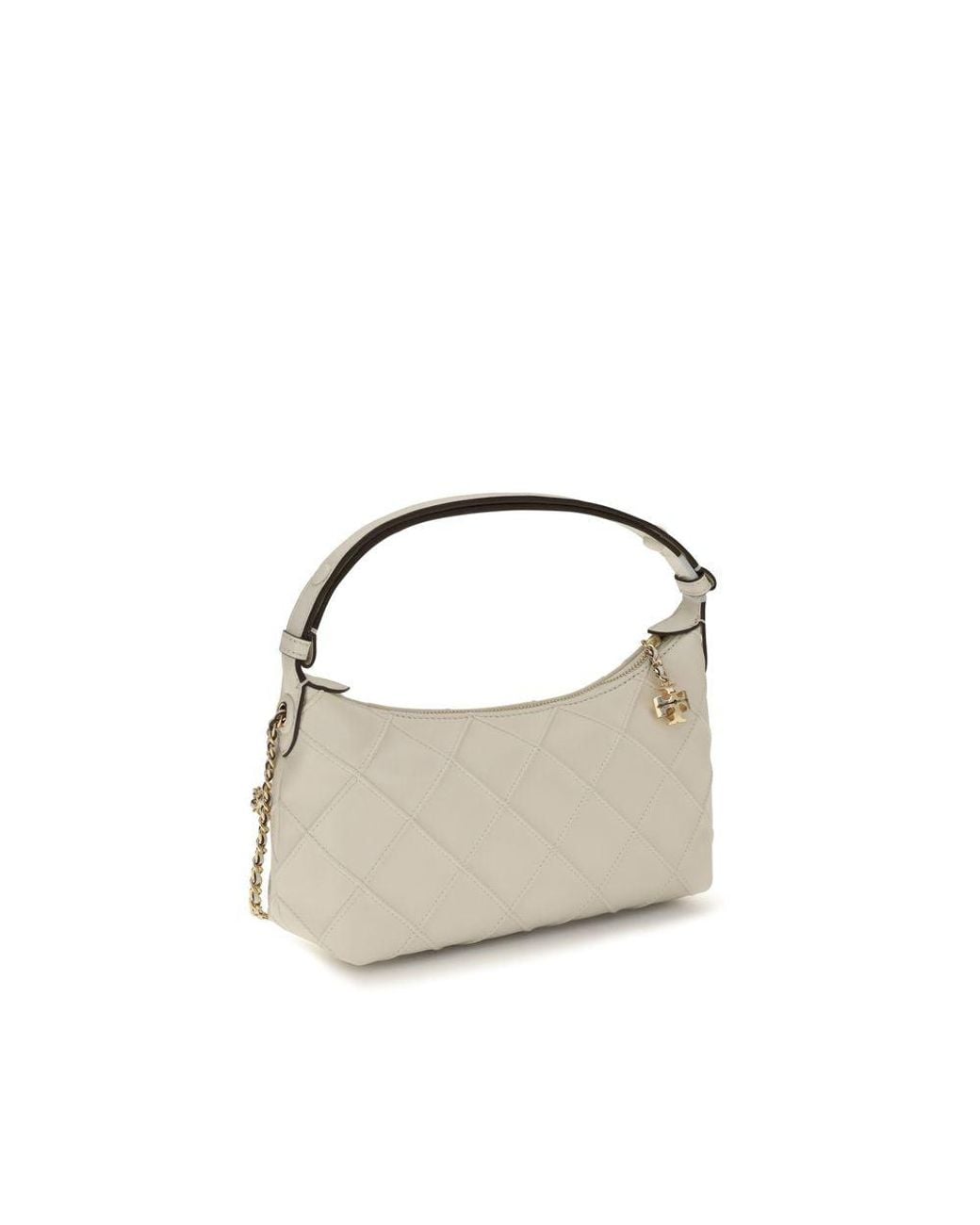 Tory Burch Metallic Beige Calf Leather Bos Taurus Handbag