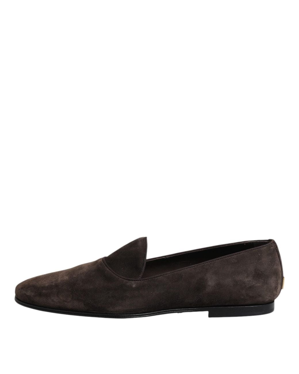Dolce & Gabbana Black Brown Velvet Leather Slip On Loafers Shoes for men