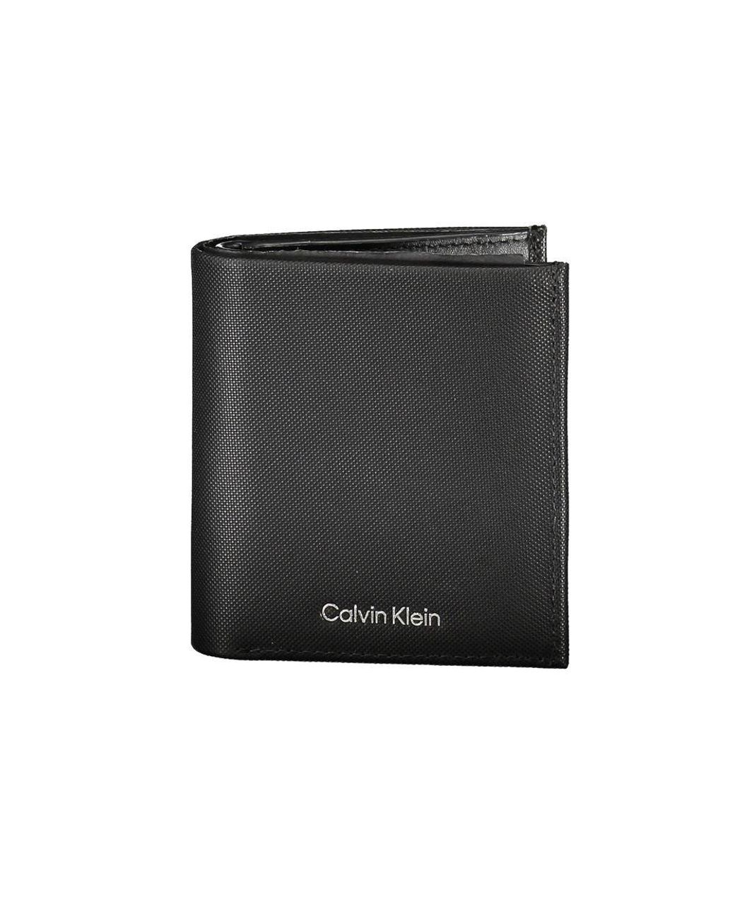 Calvin Klein Black Sleek Leather Bi-Fold Wallet With Rfid Block for men