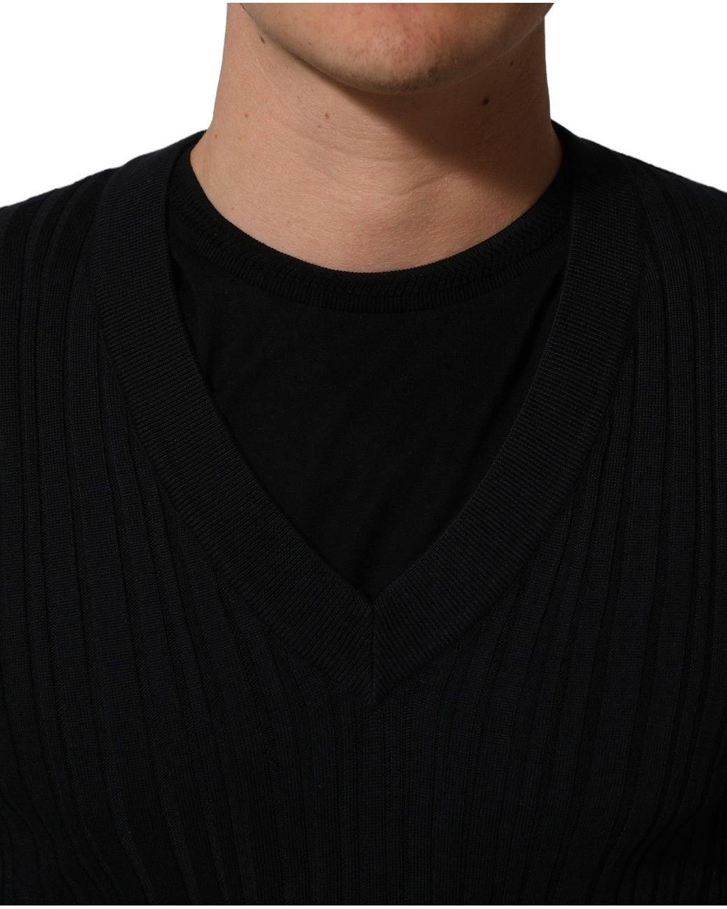 Dolce & Gabbana Black Silk Blend V for men