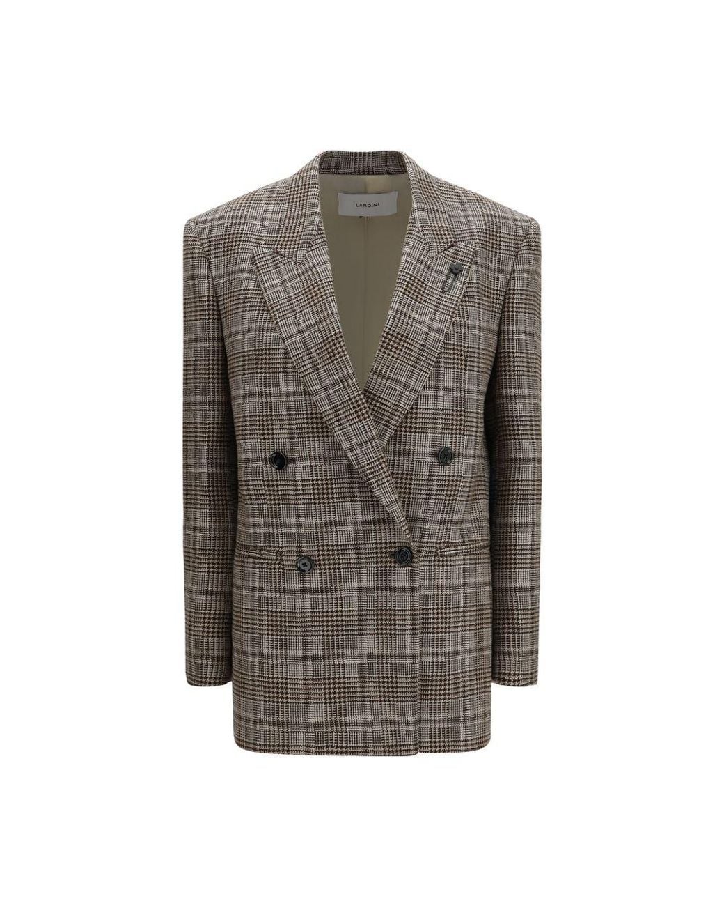 Lardini Gray Beige Wool Oves Aries Blazer