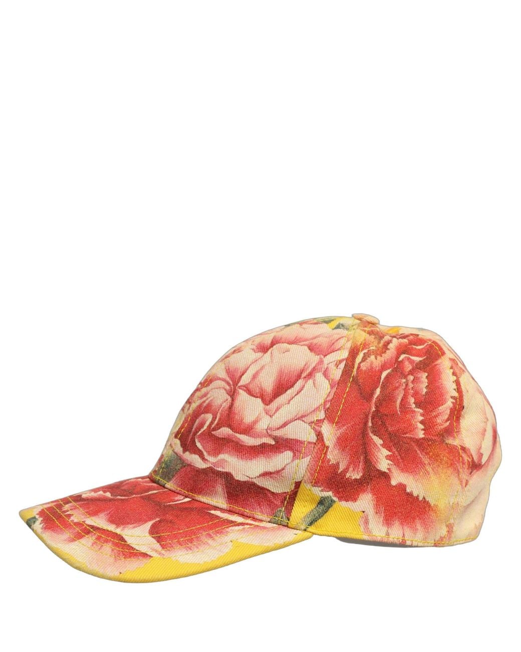 Dolce & Gabbana Orange Men Multicolor Cotton Floral Baseball Capello Hat for men