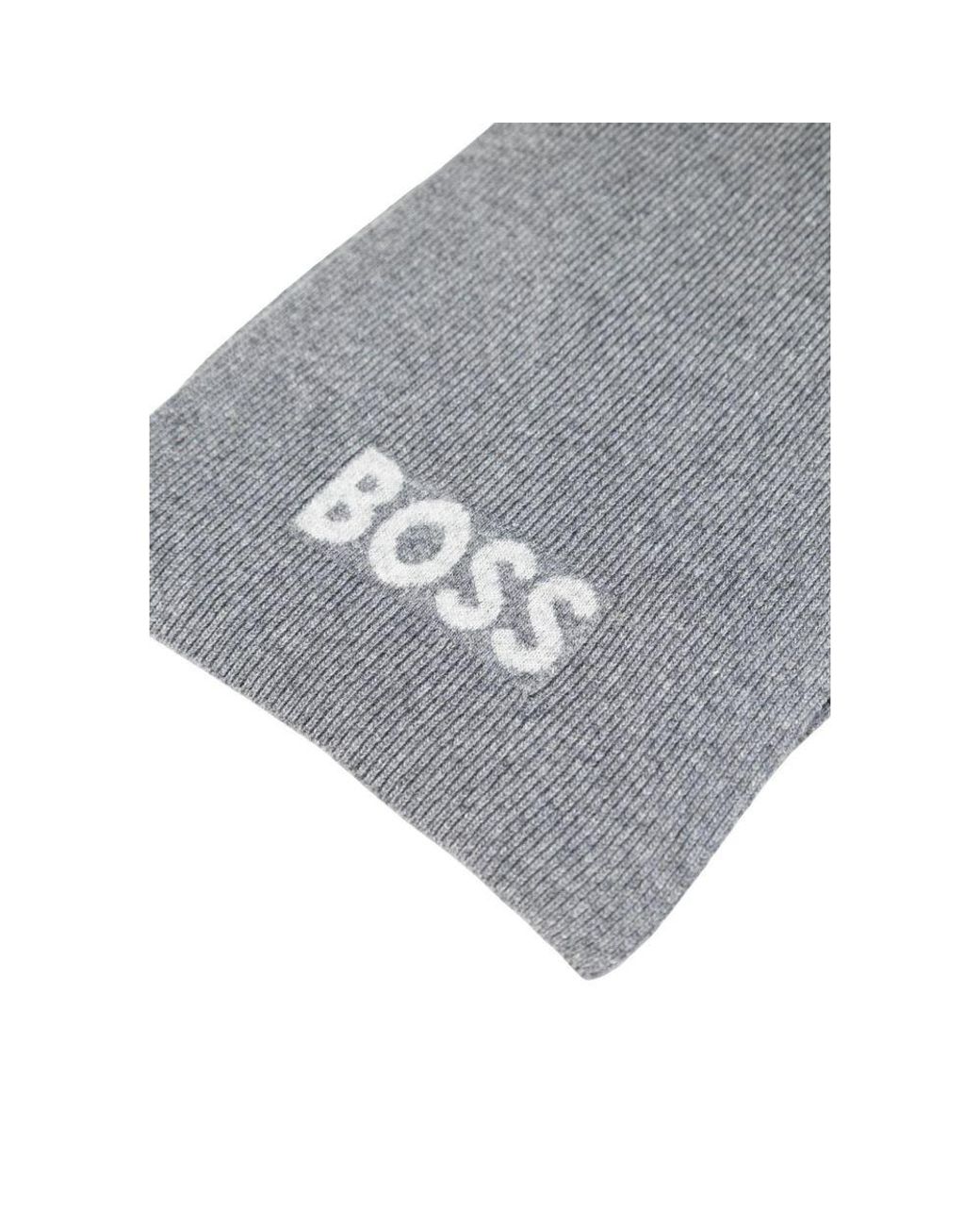 Boss Gray Polyacrylic Scarf for men