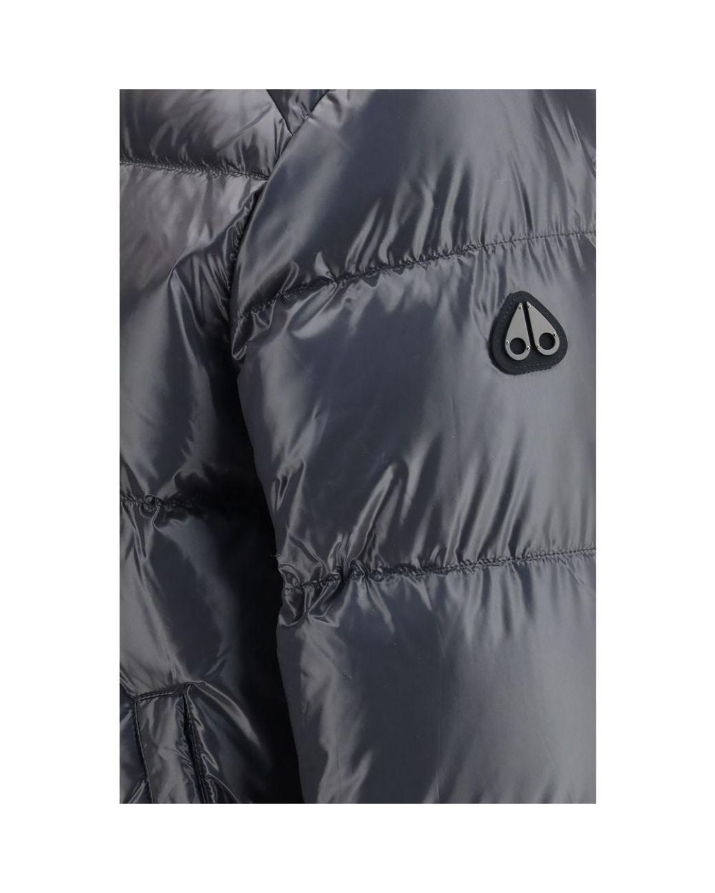 Moose Knuckles Blue Gray Nylon Bomber for men