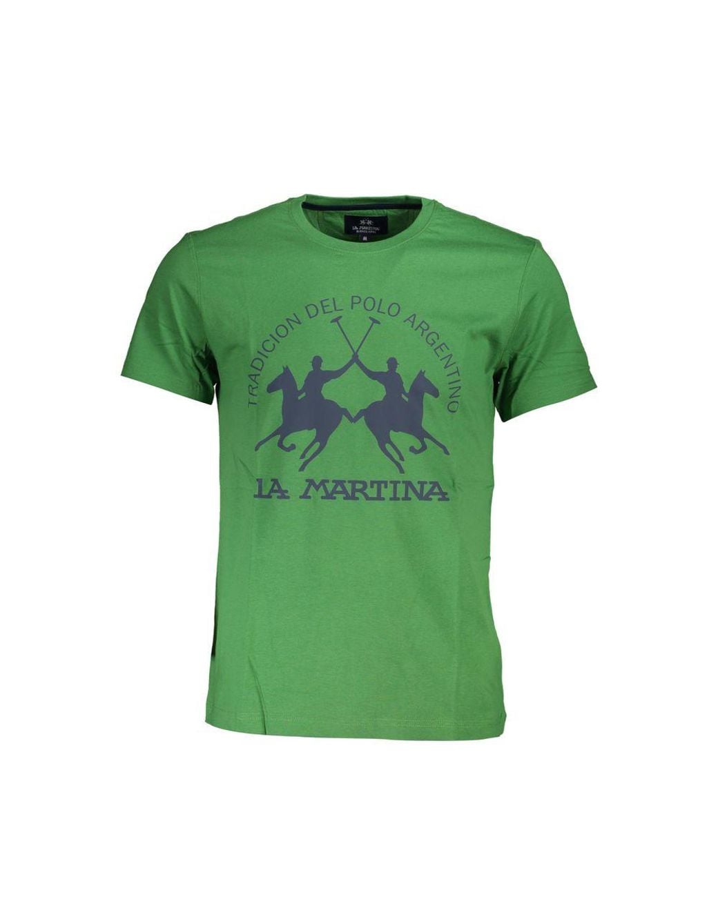 La Martina Green Cotton T-Shirt for men