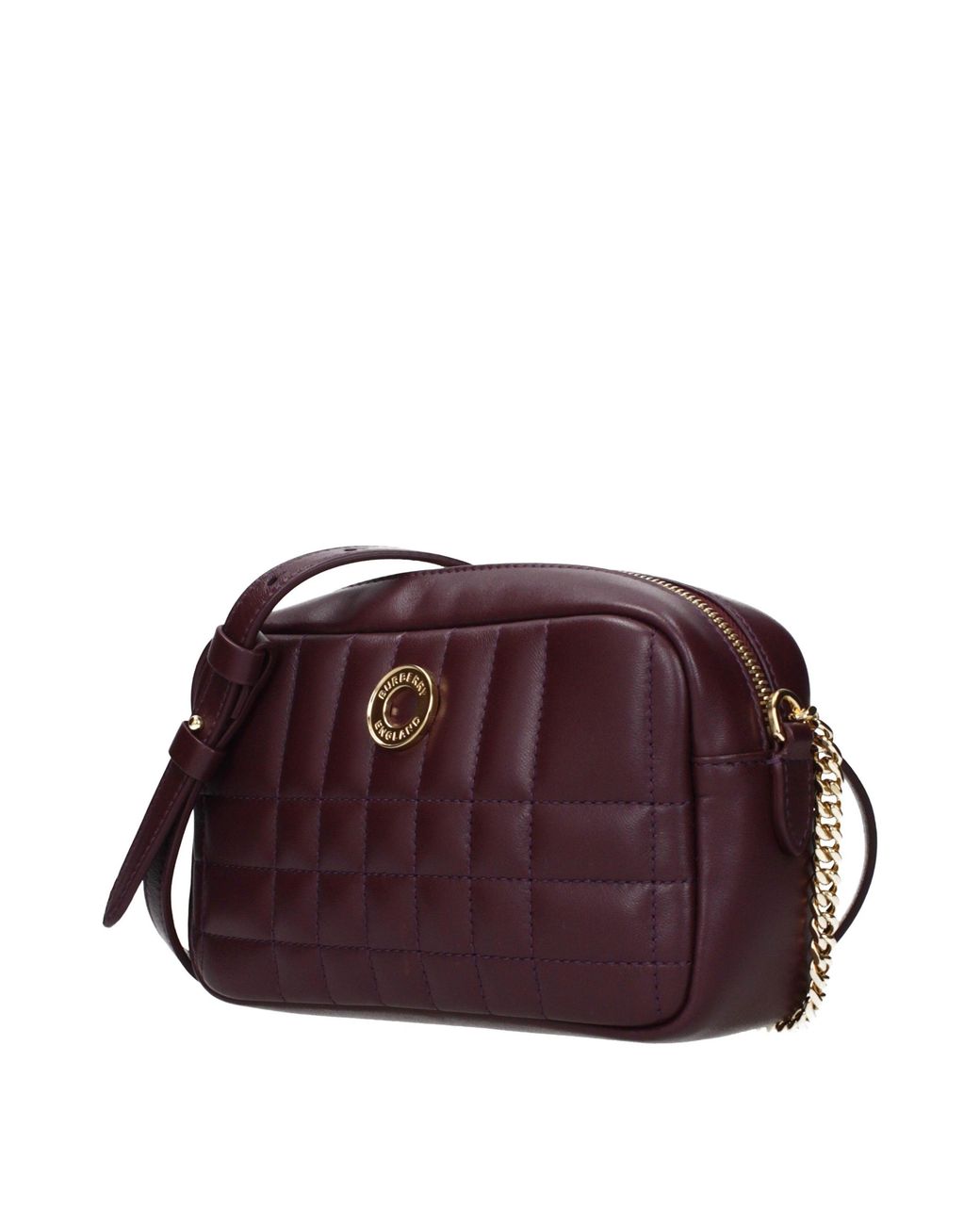 Burberry Purple Red Leather Crossbody Bag