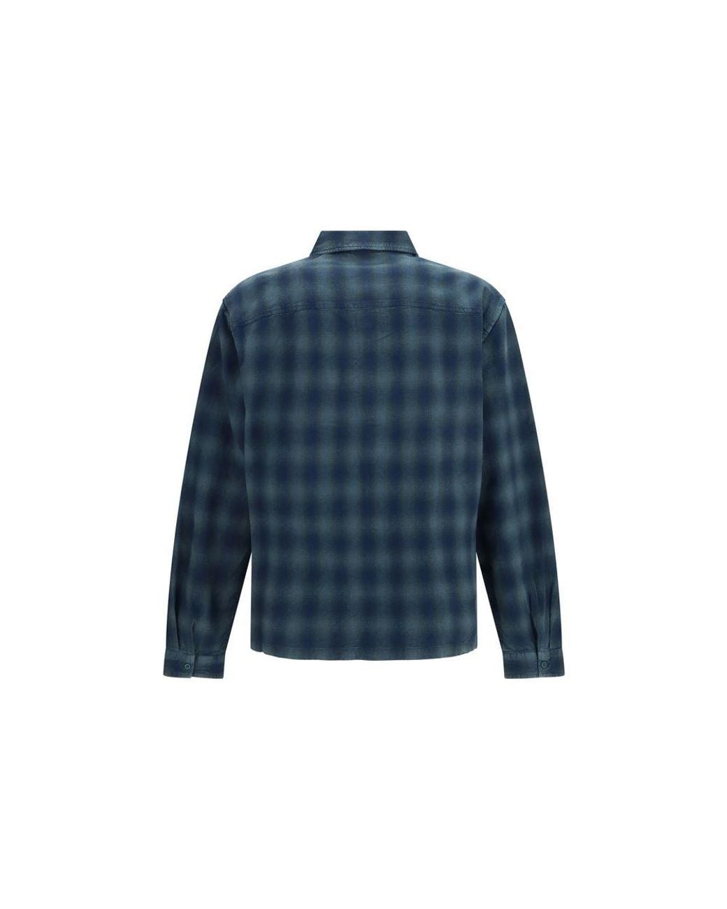 Represent Blue Bicolor Cotton Pattern Shirt for men