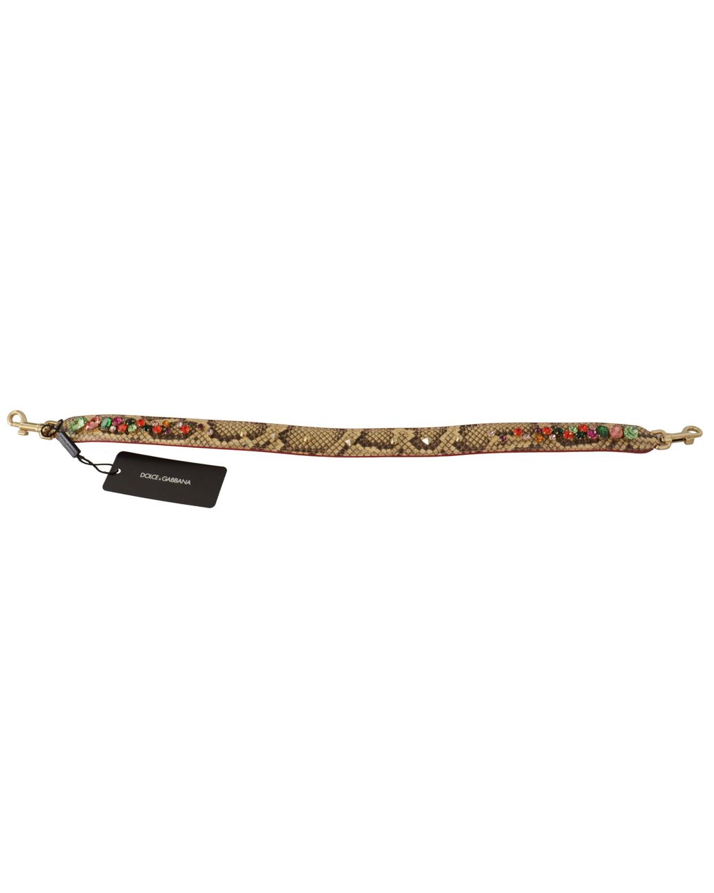 Dolce & Gabbana Black Elegant Python Leather Bag Strap
