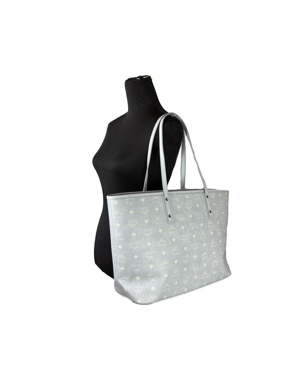 MCM Black Aren Leather Shoulder Tote Bag