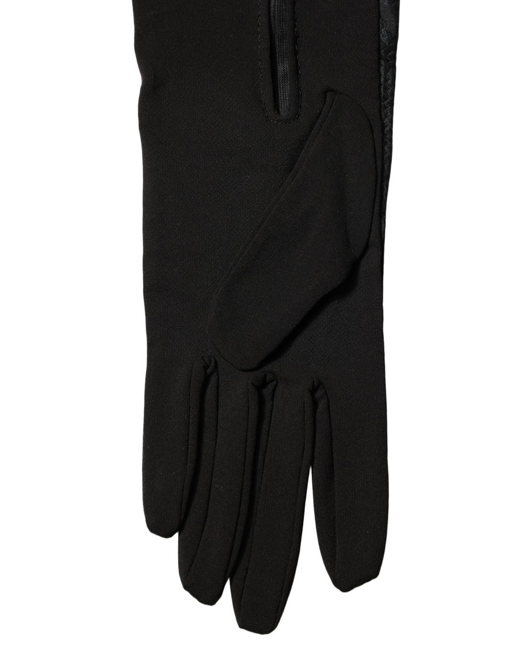 Dolce & Gabbana Black Viscose Long Elbow Length Gloves for men