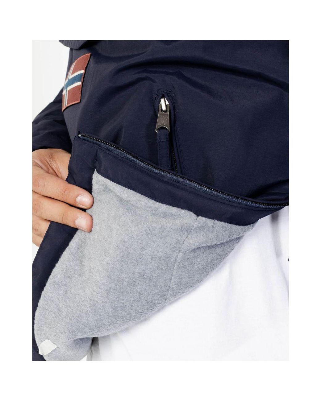 Napapijri Blue Polyester Shell Jacket for men