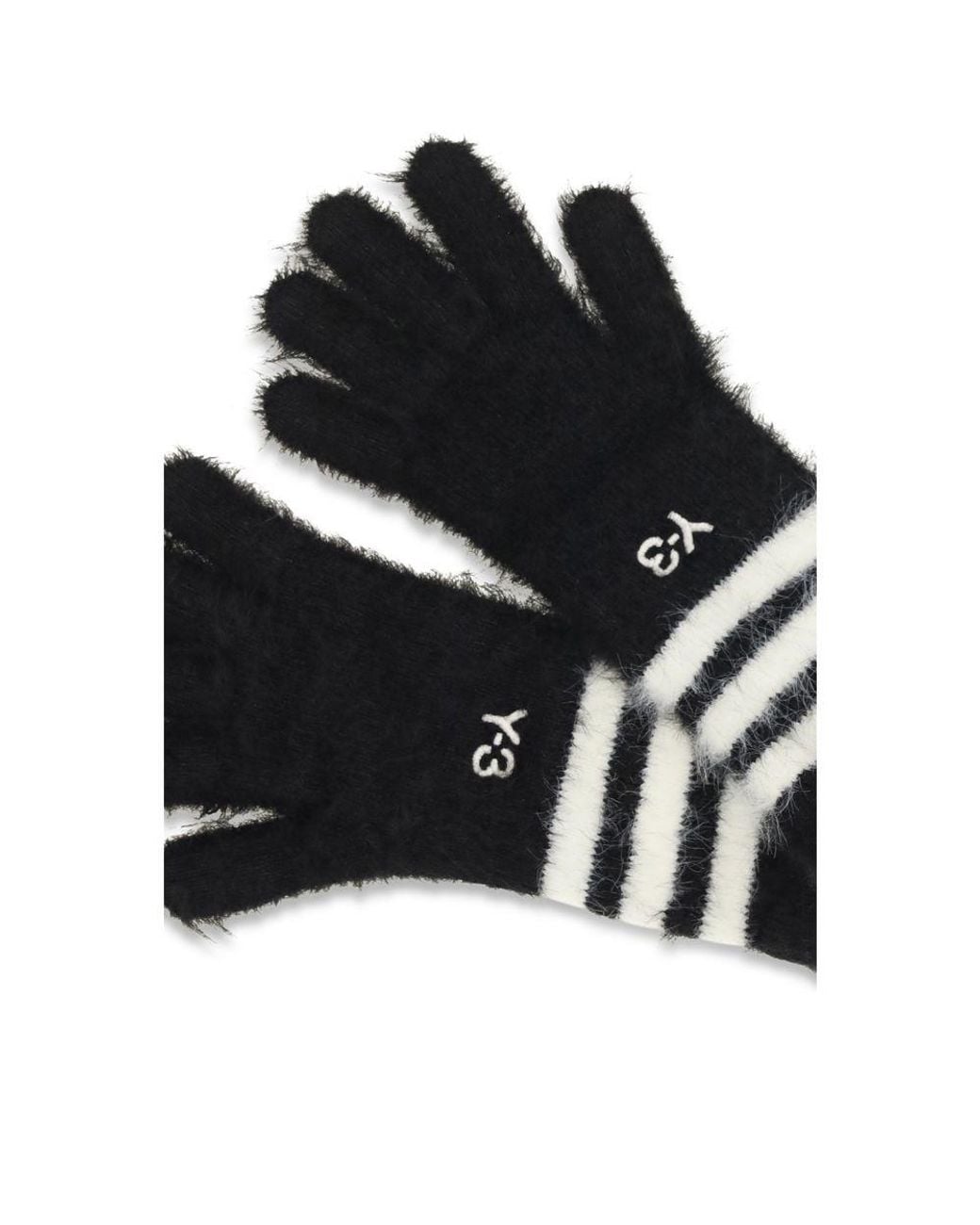 Y-3 Black Recycled Polyamide Gloves - M for men