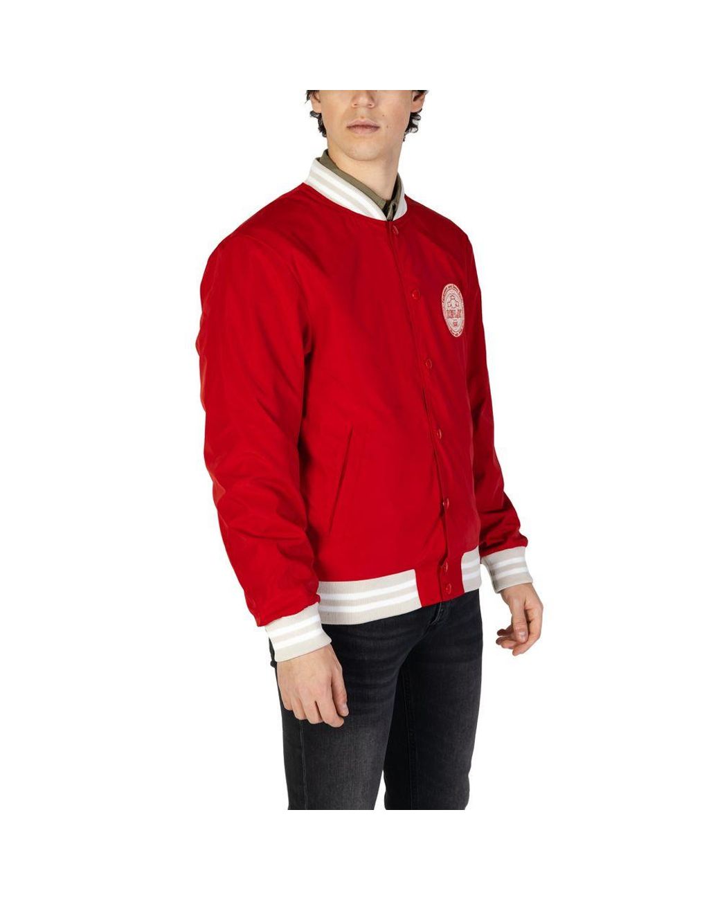 Replay Red Cotton Jacket for men