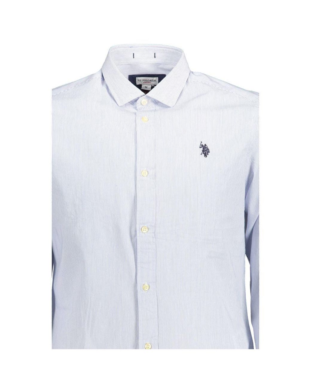 U.S. POLO ASSN. Light Blue Cotton Men Shirt for men