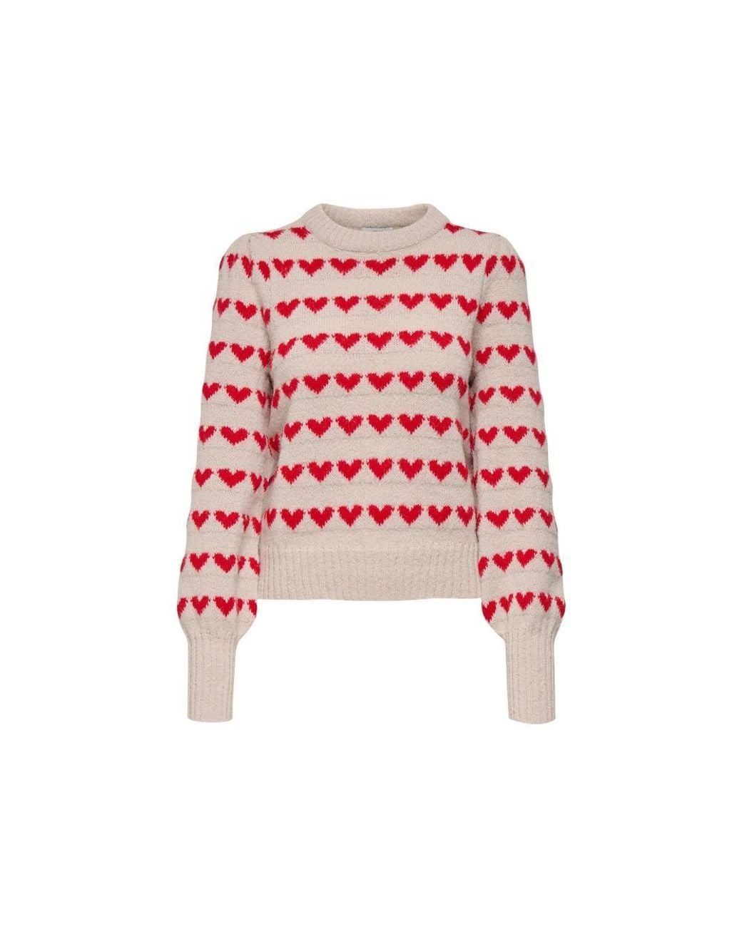 Jacqueline De Yong Red Beige Polyester Sweatshirt