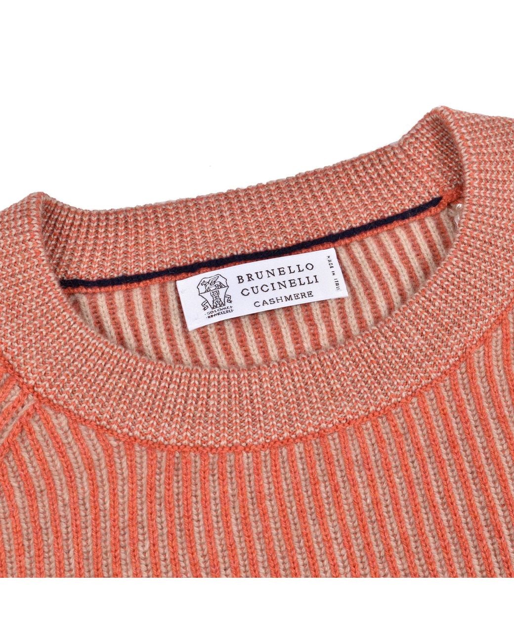Brunello Cucinelli Pink Bicolor Cashmere Sweater for men