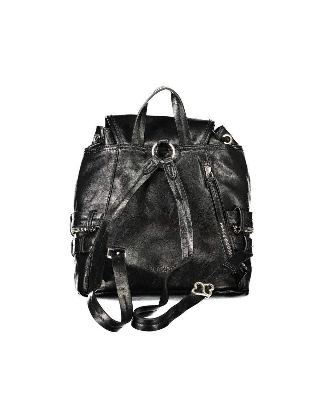Desigual Black Polyurethane S Backpack