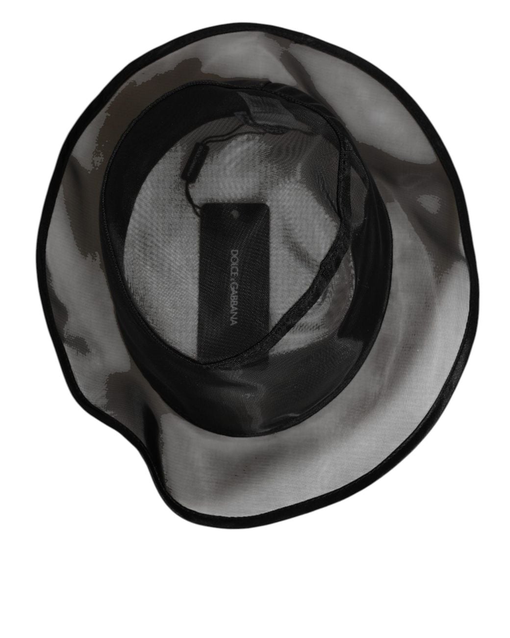 Dolce & Gabbana Black Silk Mesh Bucket Fisherman Cap Hat for men