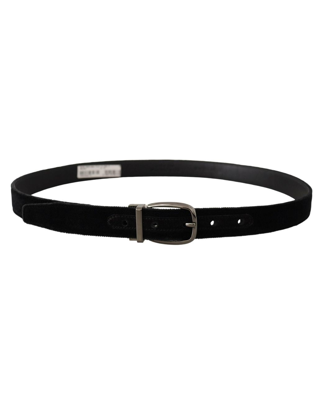 Dolce & Gabbana Black Velvet Classic Logo Engraved Metal Belt for men
