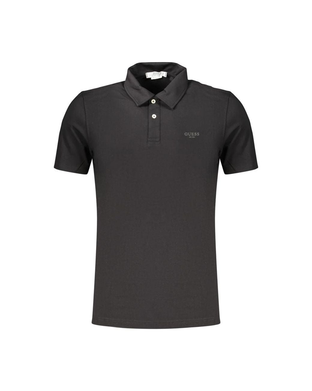 Guess Black Cotton Men's Polo for men