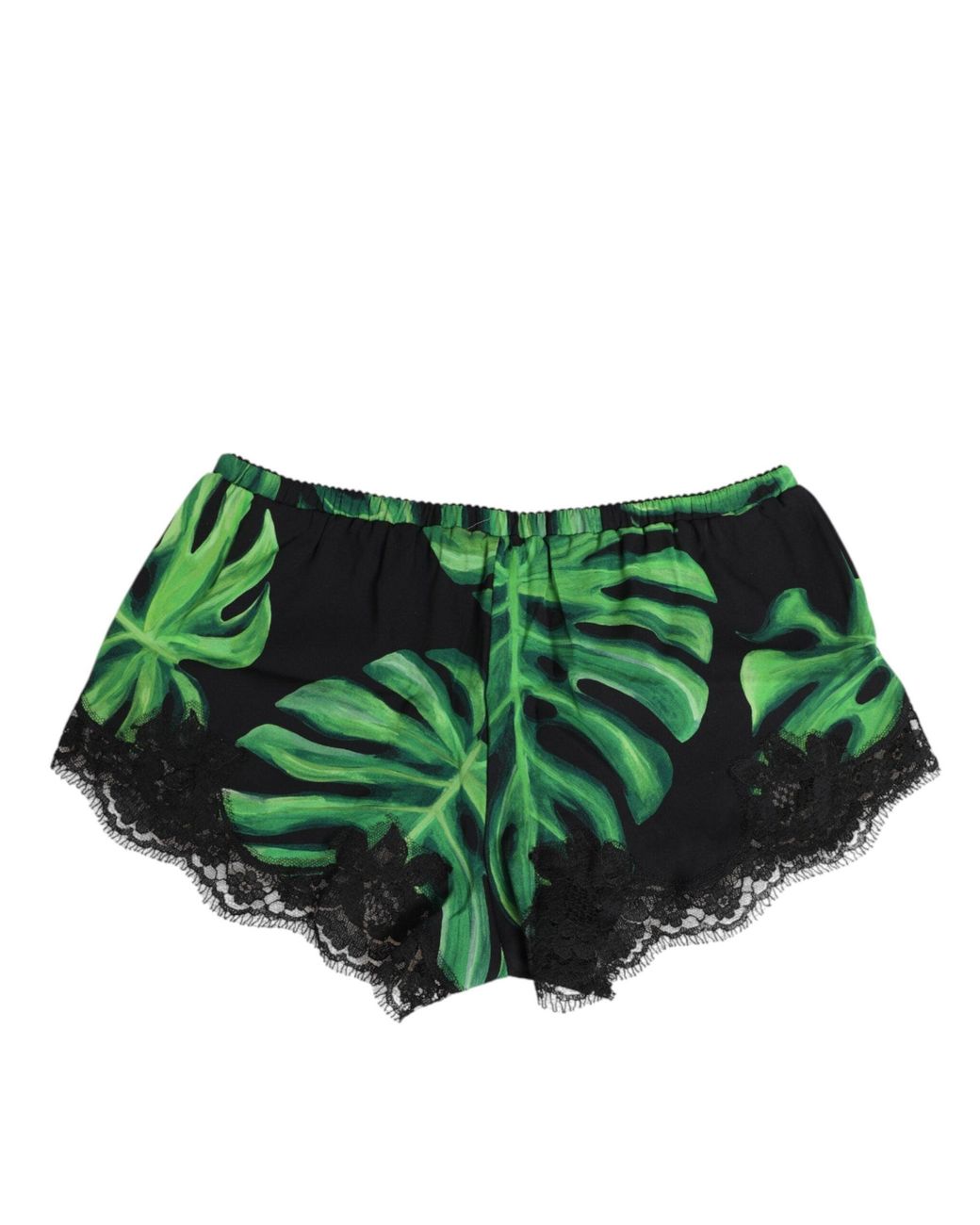 Dolce & Gabbana Green Tropical Print Lace Underwear And Silk Clothing