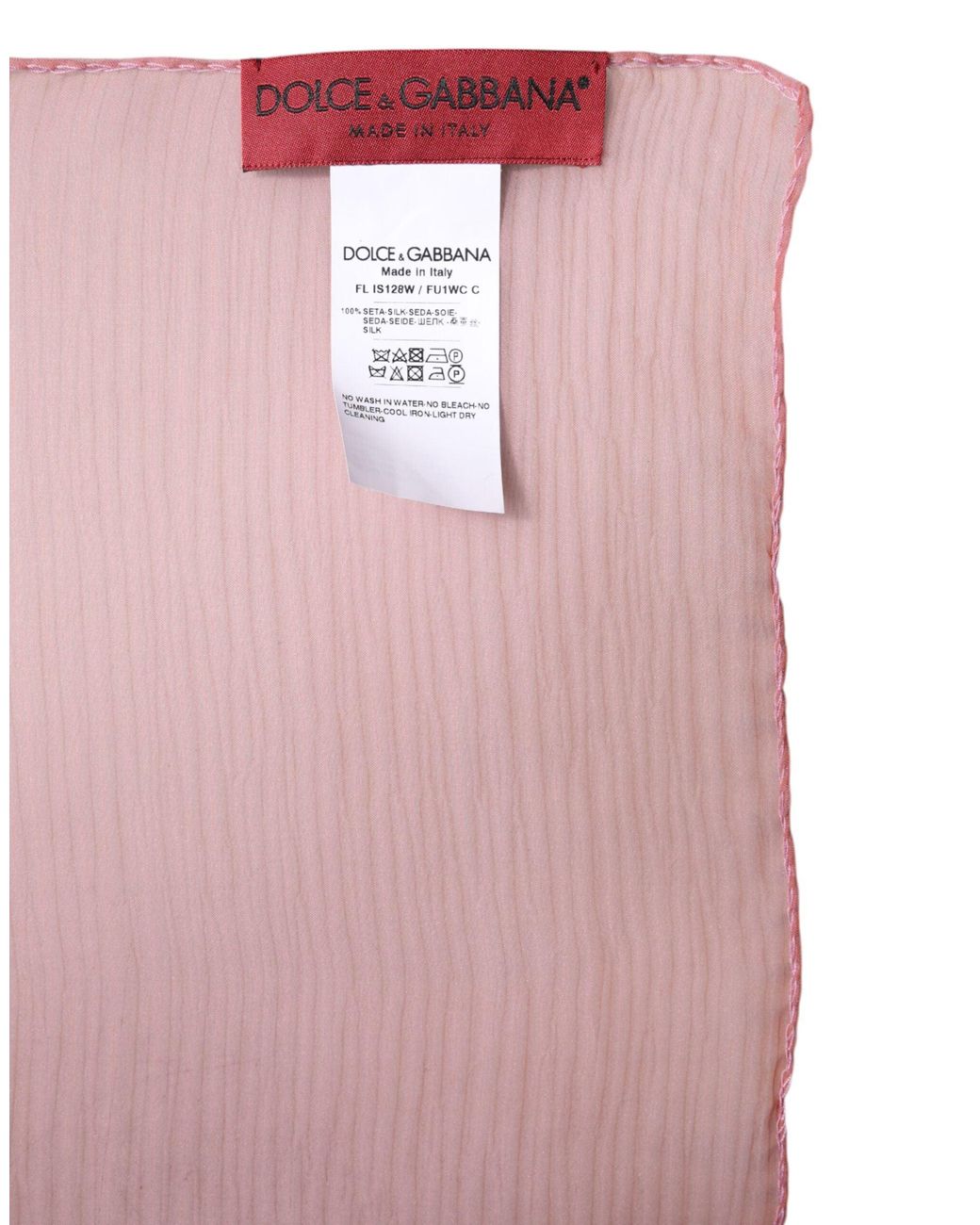 Dolce & Gabbana Pink Silk Rectangle Wrap Shawl Scarf